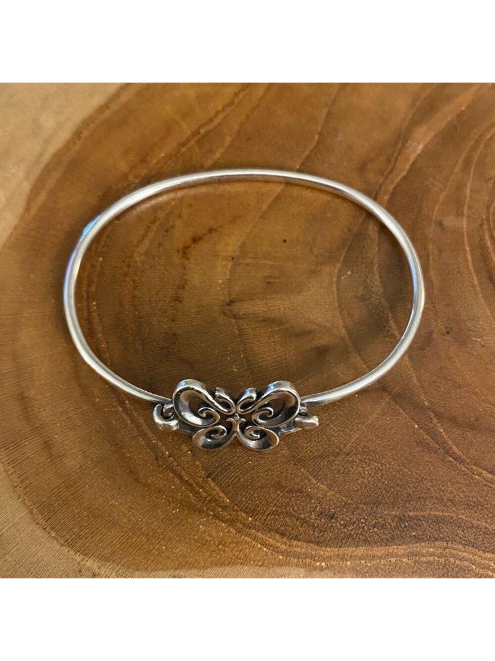 RETIRED James Avery Butterfly Cross Hook-On Bracelet, Size M, Sterling Silver